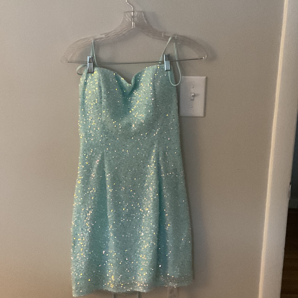 Alyce Paris Sparkling Mint Mini Dress